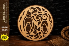 Koi Fish Circle Mandala Laser Cut SVG Design koi fish svg, Product Image 1
