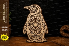 Penguin Mandala Laser Cut SVG Design penguin mandala svg Product Image 1
