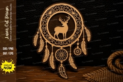 Deer Dreamcatcher Laser Cut SVG Design deer dreamcatcher svg Product Image 1