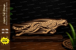 Running Cheetah Silhouette Laser Cut SVG Design running chee Product Image 1