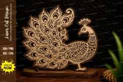 Decorative Peacock Mandala Laser Cut SVG Design peacock mand Product Image 1