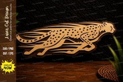 Running Cheetah Silhouette Laser Cut SVG Design running chee Product Image 1