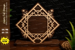Geometric Diamond Frame Laser Cut SVG Design geometric diamo Product Image 1