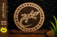 Gecko Circle Mandala Laser Cut SVG Design gecko mandala svg, Product Image 1