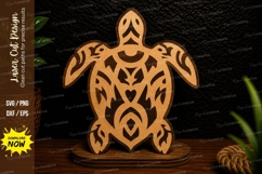 Sea Turtle Tribal Laser Cut SVG Design tribal sea turtle svg Product Image 1