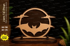Bat Moon Silhouette Laser Cut SVG Design bat moon svg, bat Product Image 1