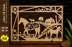 Farm Landscape Scene Laser Cut SVG Design farm landscape svg Product Image 1