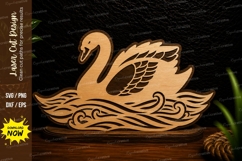 Decorative Swan on Water Laser Cut SVG Design decorative swa Product Image 1