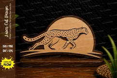 Running Cheetah Sunset Laser Cut SVG Design running cheetah Product Image 1