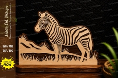 Zebra Grassland Scene Laser Cut SVG Design zebra grassland Product Image 1