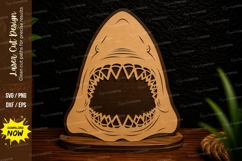 Open Shark Mouth Laser Cut SVG Design shark mouth svg, open Product Image 1