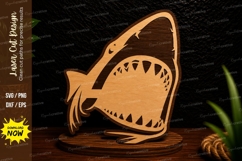 Jumping Great White Shark Laser Cut SVG Design jumping shark Product Image 1