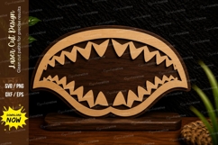 Shark Teeth Jaw Laser Cut SVG Design shark teeth svg, shark Product Image 1
