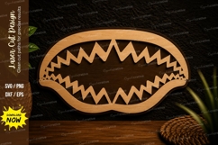 Shark Jaw Frame Laser Cut SVG Design shark jaw frame svg Product Image 1