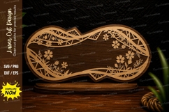 Floral Oval Frame Laser Cut SVG Design floral oval frame svg Product Image 1