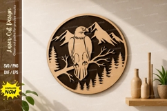 Eagle Mountain Scene laser Cut svg Cutting file eagle svg Product Image 1