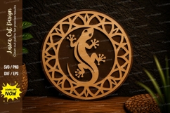 Gecko Round Ornament Laser Cut SVG Design gecko svg, gecko Product Image 1