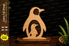 Penguin Family Laser Cut SVG Design penguin family svg, peng Product Image 1