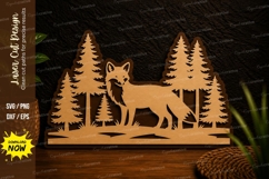 Wolf Forest Silhouette Laser Cut SVG Design wolf svg, wolf Product Image 1