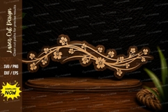 Floral Vine Border Laser Cut SVG Design floral vine border Product Image 1