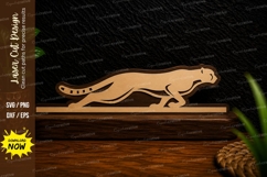 Running Cheetah Silhouette Laser Cut SVG Design running chee Product Image 1