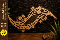 Botanical Wave Border Laser Cut SVG Design botanical wave bo Product Image 1