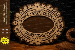 Vintage Floral Oval Frame Laser Cut SVG Design vintage flora Product Image 1