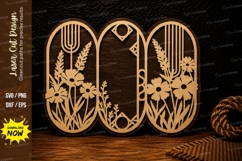 Botanical Triple Oval Frame Laser Cut SVG Design botanical Product Image 1