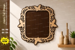 Floral Square Frame laser Cut svg Cutting file floral square Product Image 1