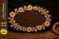 Botanical Oval Vine Frame Laser Cut SVG Design botanical ova Product Image 1