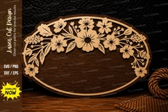 Elegant Wildflower Oval Frame Laser Cut SVG Design elegant Product Image 1