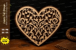 Musical Heart Laser Cut SVG Design music heart svg, musical Product Image 1