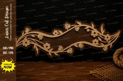 Floral Vine Border Laser Cut SVG Design floral vine border Product Image 1