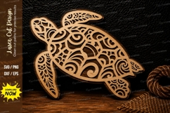 Mandala Sea Turtle Laser Cut SVG Design mandala sea turtle Product Image 1