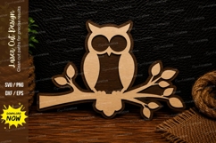 Owl on Branch Laser Cut SVG Design owl on branch svg, owl Product Image 1