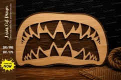 Shark Teeth Frame Laser Cut SVG Design shark teeth frame svg Product Image 1
