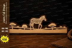 Zebra Landscape Laser Cut SVG Design zebra landscape svg Product Image 1