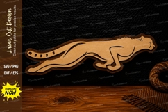 Running Cheetah Silhouette Laser Cut SVG Design running chee Product Image 1
