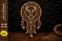 Deer Dreamcatcher Ornament Laser Cut SVG Design deer dreamca Product Image 1