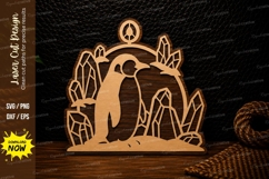 Penguin Crystal Scene Laser Cut SVG Design penguin crystal Product Image 1