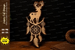 Deer Dreamcatcher Wall Hanging Laser Cut SVG Design deer Product Image 1