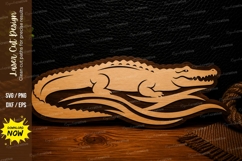 Crocodile River Scene Laser Cut SVG Design crocodile svg, Product Image 1