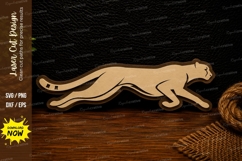 Running Cheetah Silhouette Laser Cut SVG Design running chee Product Image 1