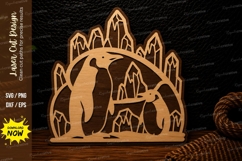 Penguin Crystal Cave Laser Cut SVG Design penguin crystal Product Image 1