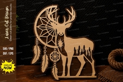 Deer Dreamcatcher Wall Hanging Laser Cut SVG Design deer Product Image 1
