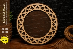 Geometric Round Frame Laser Cut SVG Design geometric round Product Image 1