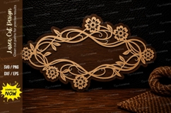 Floral Decorative Frame Laser Cut SVG Design floral Product Image 1