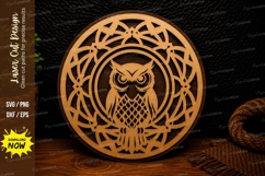 Owl Mandala Round Laser Cut SVG Design owl mandala svg, owl Product Image 1