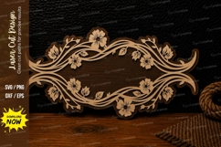 Elegant Floral Border Laser Cut SVG Design floral border svg Product Image 1