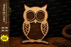 Minimal Owl Laser Cut SVG Design owl svg, owl silhouette svg Product Image 1